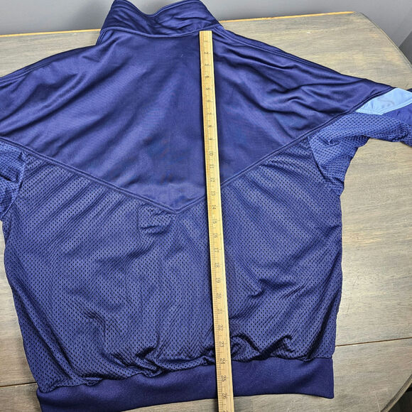Vintage Nike Track Jacket XL Blue Full Zip Mesh Made in Hong Kong Early 90s - Picture 5 of 6